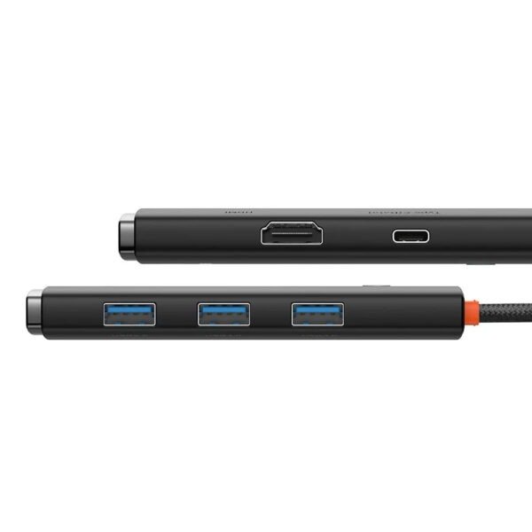 Baseus Lite Series 5-Port Type-C HUB Docking Station (Type-C to HDMI+USB3.0*3+PD) Black - Image 5