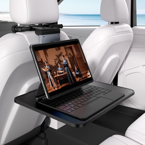 Baseus MagPro Series Versatile Car Mount for Backseat Headrest - Foldable Laptop Desk, 360° Rotatable Phone Holder, Adjustable, Easy Install - Image 9