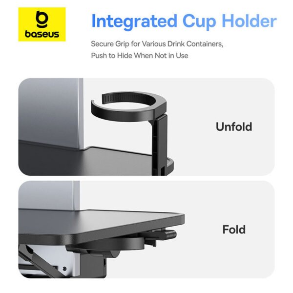 Baseus MagPro Series Versatile Car Mount for Backseat Headrest - Foldable Laptop Desk, 360° Rotatable Phone Holder, Adjustable, Easy Install - Image 12