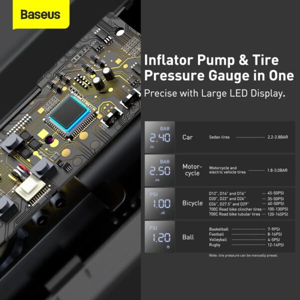 Baseus Super Mini Inflator Pump Black - Image 8