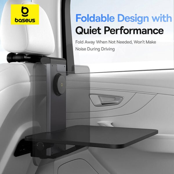 Baseus MagPro Series Versatile Car Mount for Backseat Headrest - Foldable Laptop Desk, 360° Rotatable Phone Holder, Adjustable, Easy Install - Image 11