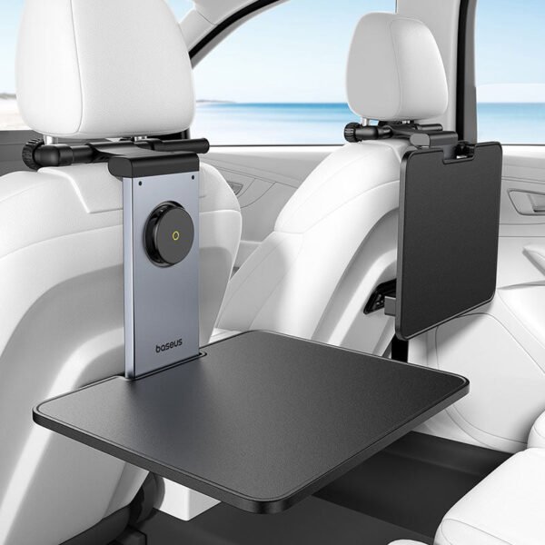 Baseus MagPro Series Versatile Car Mount for Backseat Headrest - Foldable Laptop Desk, 360° Rotatable Phone Holder, Adjustable, Easy Install - Image 10