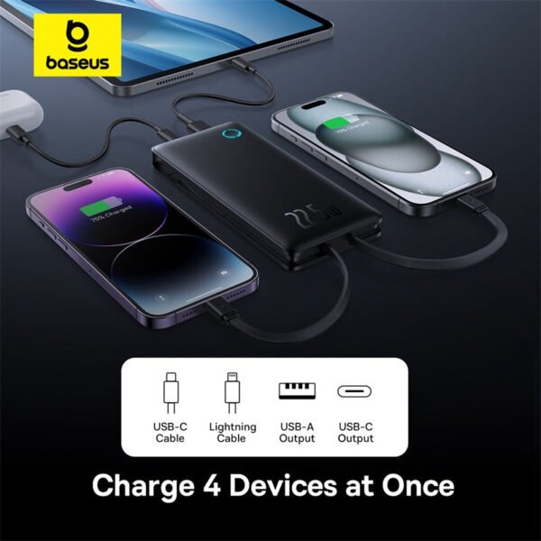 Baseus Airpow Lite Power Bank 10000mAh 22.5W Dual-Cable - Image 9