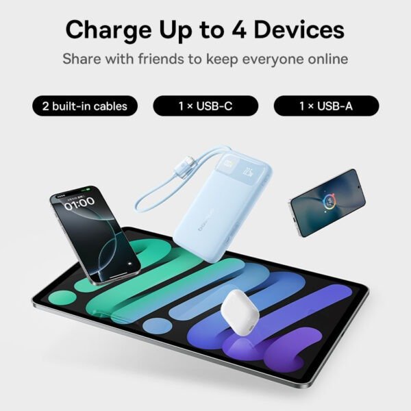 Baseus EnerFill FC11 Digital Display Power Bank with Dual Built-in Cables 20000mAh 22.5W - Image 3