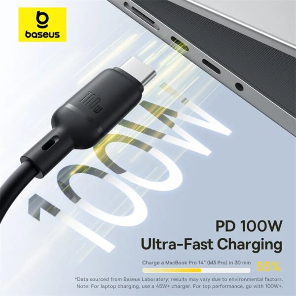 Baseus Silky One-for-Three Fast Charging Cable USB-C to M+L+C 100W 1.5m Cosmic Black - Image 12