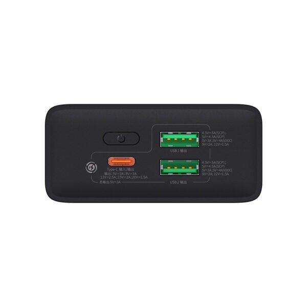 Baseus Adaman2 Digital Display Fast Charge Power Bank 20000mAh 30W (VOOC Edition) ( With Simple Series Charging Cable USB to Type-C 3A 0.3m Black) - Image 9