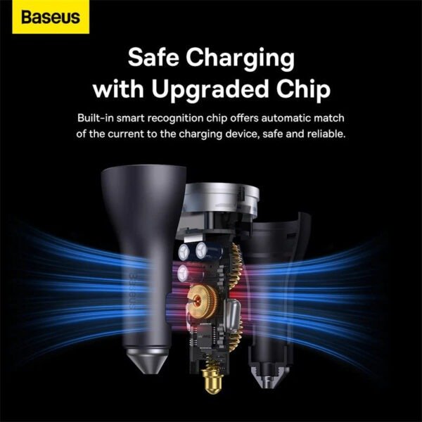 Baseus Golden Contactor Pro Triple Fast Charger Car Charger 65W U+C+C - Image 12