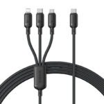 Baseus Silky One-for-Three Fast Charging Cable USB-C to M+L+C 100W 1.5m Cosmic Black