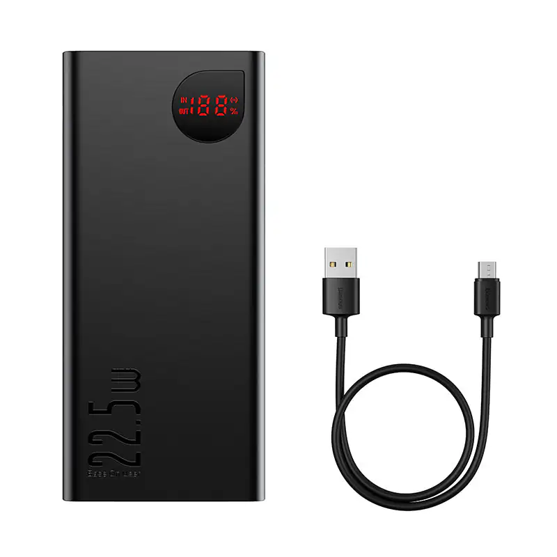 Baseus Adaman Digital Display Fast Charge Power Bank 40000mAh 22.5W (With Simple Series Charging Cable USB to Type-C 0.3m Black) - Image 2