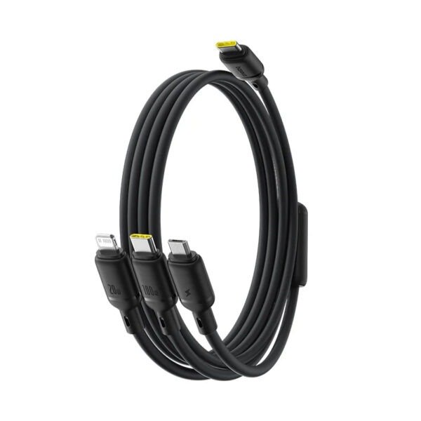Baseus Silky One-for-Three Fast Charging Cable USB-C to M+L+C 100W 1.5m Cosmic Black - Image 2