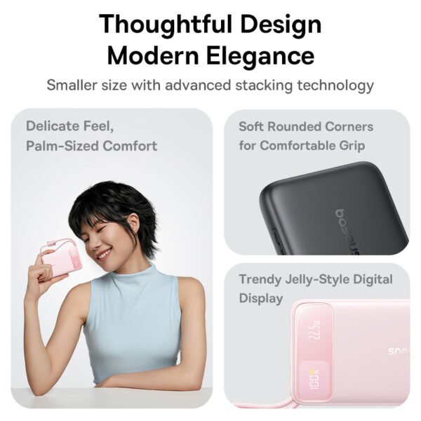 Baseus EnerFill FC11 Digital Display Power Bank with Dual Built-in Cables 20000mAh 22.5W - Image 4