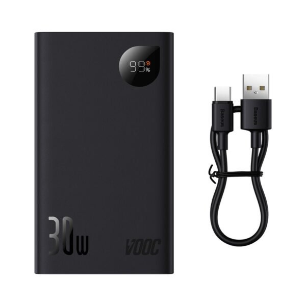 Baseus Adaman2 Digital Display Fast Charge Power Bank 20000mAh 30W (VOOC Edition) ( With Simple Series Charging Cable USB to Type-C 3A 0.3m Black) - Image 11