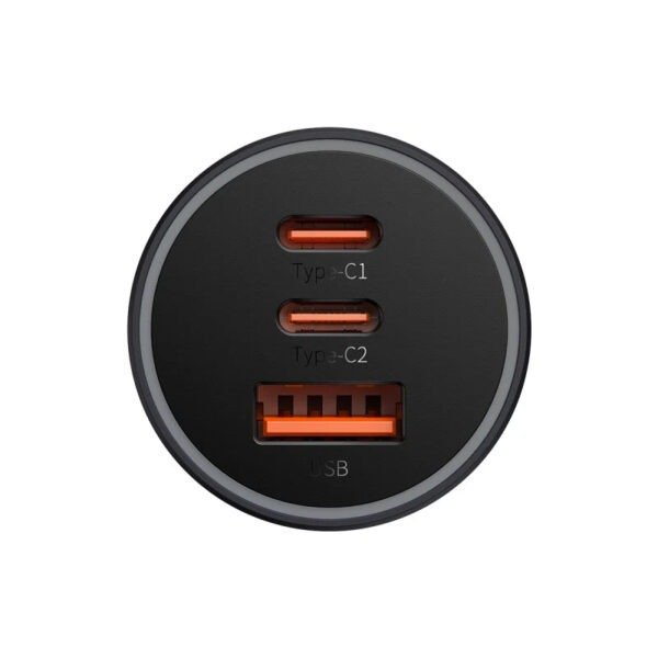 Baseus Golden Contactor Pro Triple Fast Charger Car Charger 65W U+C+C - Image 2