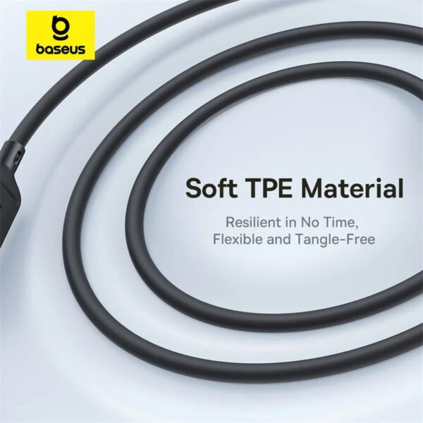 Baseus Silky One-for-Three Fast Charging Cable USB-C to M+L+C 100W 1.5m Cosmic Black - Image 7