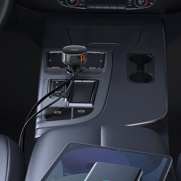 Baseus Enjoyment Pro Car Charger C+Retractable iP Cable 55W - Image 3