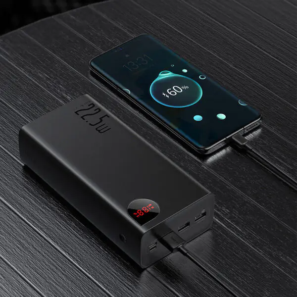 Baseus Adaman Digital Display Fast Charge Power Bank 40000mAh 22.5W (With Simple Series Charging Cable USB to Type-C 0.3m Black) - Image 9