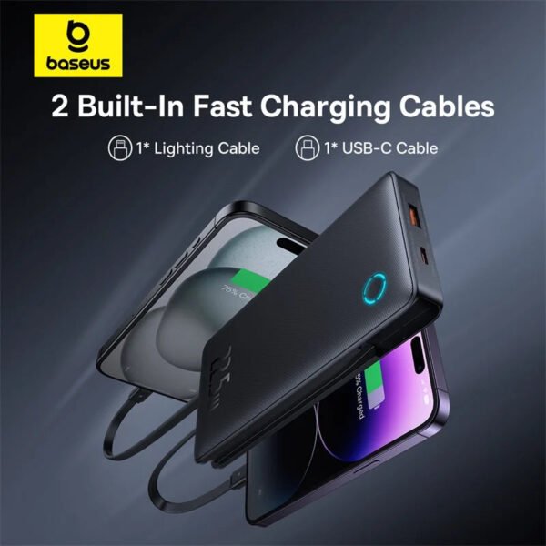 Baseus Airpow Lite Power Bank 10000mAh 22.5W Dual-Cable - Image 7