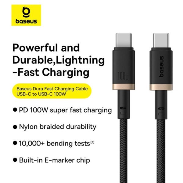 Baseus Dura Series Fast Charging Cable Type-C to Type-C 100w - Image 6