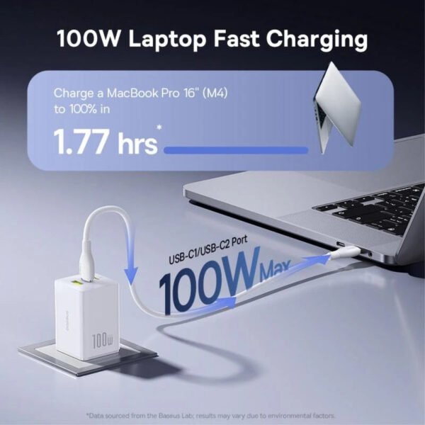 Baseus EnerFill FE11 3-Port USB-C Fast Charger 100W - Image 4
