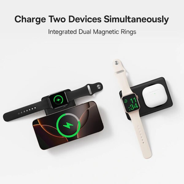 Baseus EnerFill FT11 Magnetic Power Bank for iWatch and Phone 10000mAh 27W Cosmic Black - Image 5