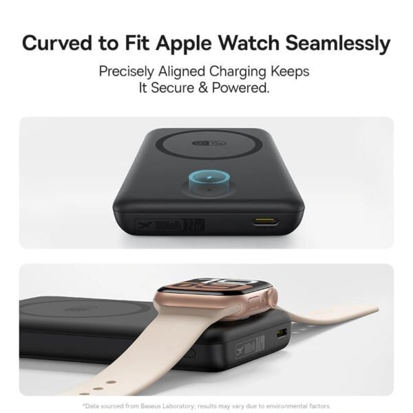 Baseus EnerFill FT11 Magnetic Power Bank for iWatch and Phone 10000mAh 27W Cosmic Black - Image 7