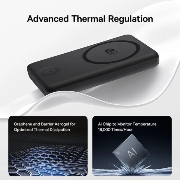 Baseus EnerFill FT11 Magnetic Power Bank for iWatch and Phone 10000mAh 27W Cosmic Black - Image 6