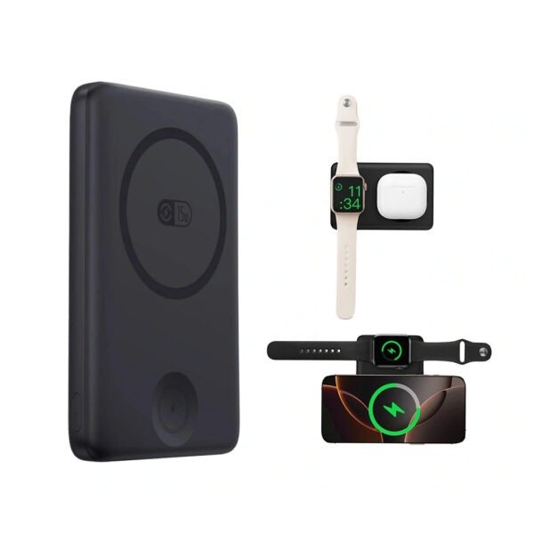 Baseus EnerFill FT11 Magnetic Power Bank for iWatch and Phone 10000mAh 27W Cosmic Black - Image 3
