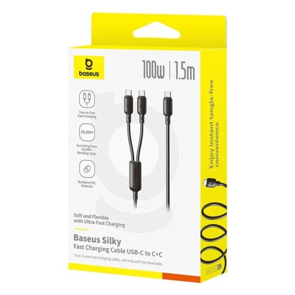 Baseus New Pudding Series Fast Charging Cable Type-C to Type-C 100W 1.5m Cluster Black - Image 14