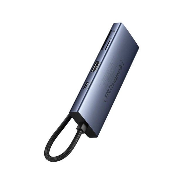 Baseus UltraJoy Series 7-Port HUB Docking Station Space Grey (Type-C to HDMI4K@60Hz*1+USB3.0*3+PD*1+SD/TF*1 ) - Image 2