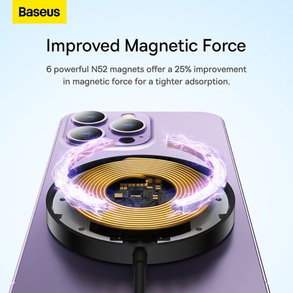 Baseus Simple Mini3 Magnetic Wireless Charger 15W - Image 10