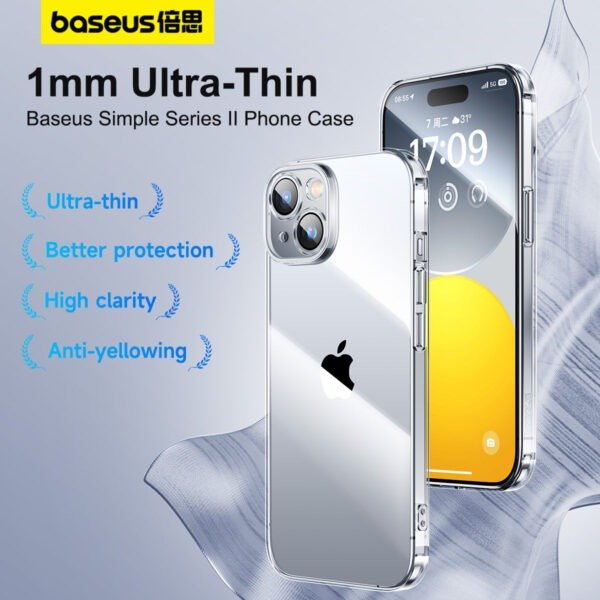 Baseus Simple Series 2 Protective Case for iP 15 Series, Clear - Image 5