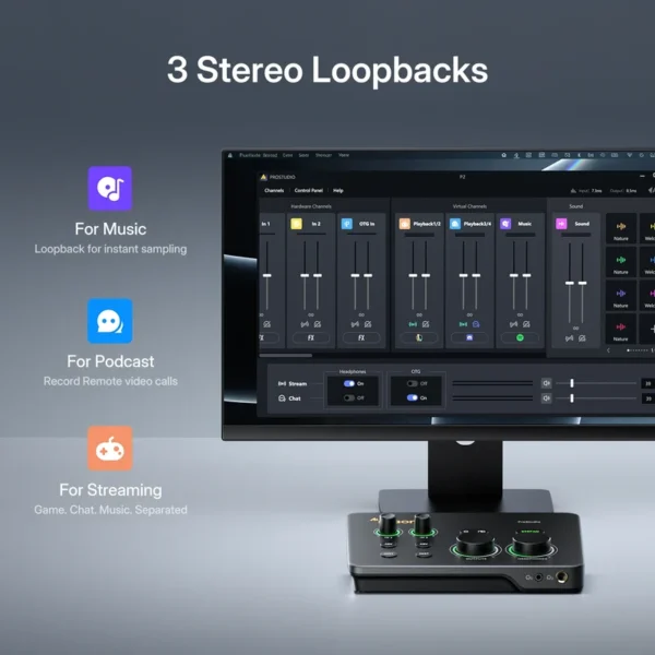 MAONO COMPLETE PODCAST STUDIO SETUP – 2x HD300 MICROPHONES + P2 AUDIO INTERFACE + 2x MH700 HEADPHONES - Image 11