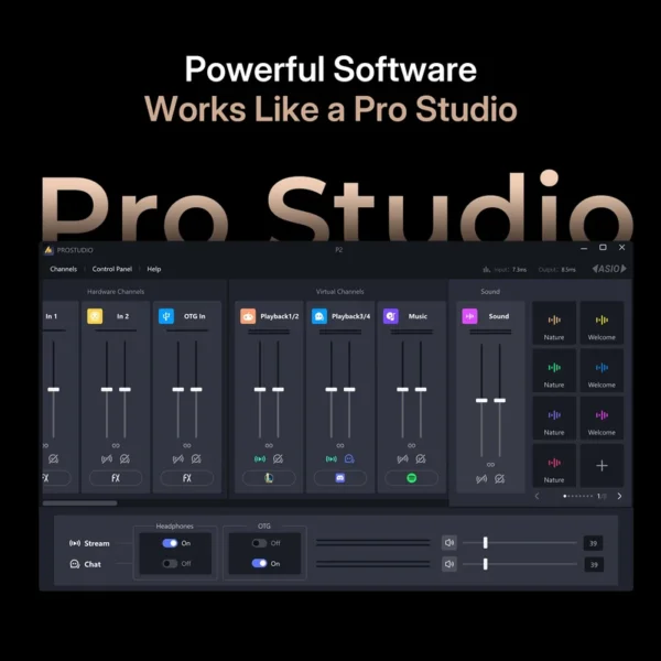 MAONO COMPLETE PODCAST STUDIO SETUP – 2x HD300 MICROPHONES + P2 AUDIO INTERFACE + 2x MH700 HEADPHONES - Image 8