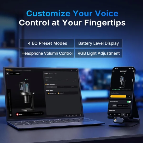 MAONO DGM20W-S Wireless Gaming Microphone (With Stand) - Image 6