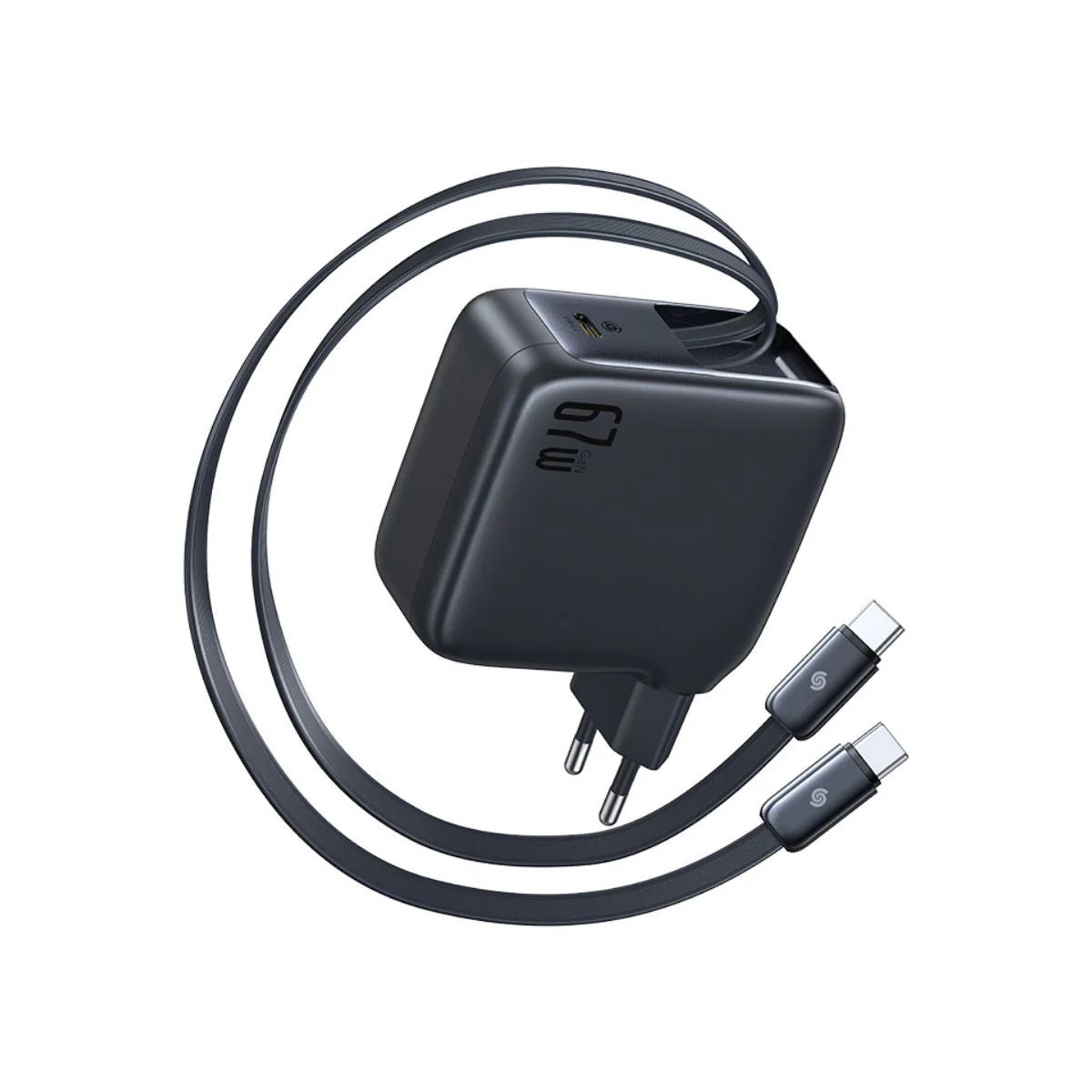 Baseus EnerCore CJ21 Fast Charger with Dual Retractable Cables 3C 67W - Image 1