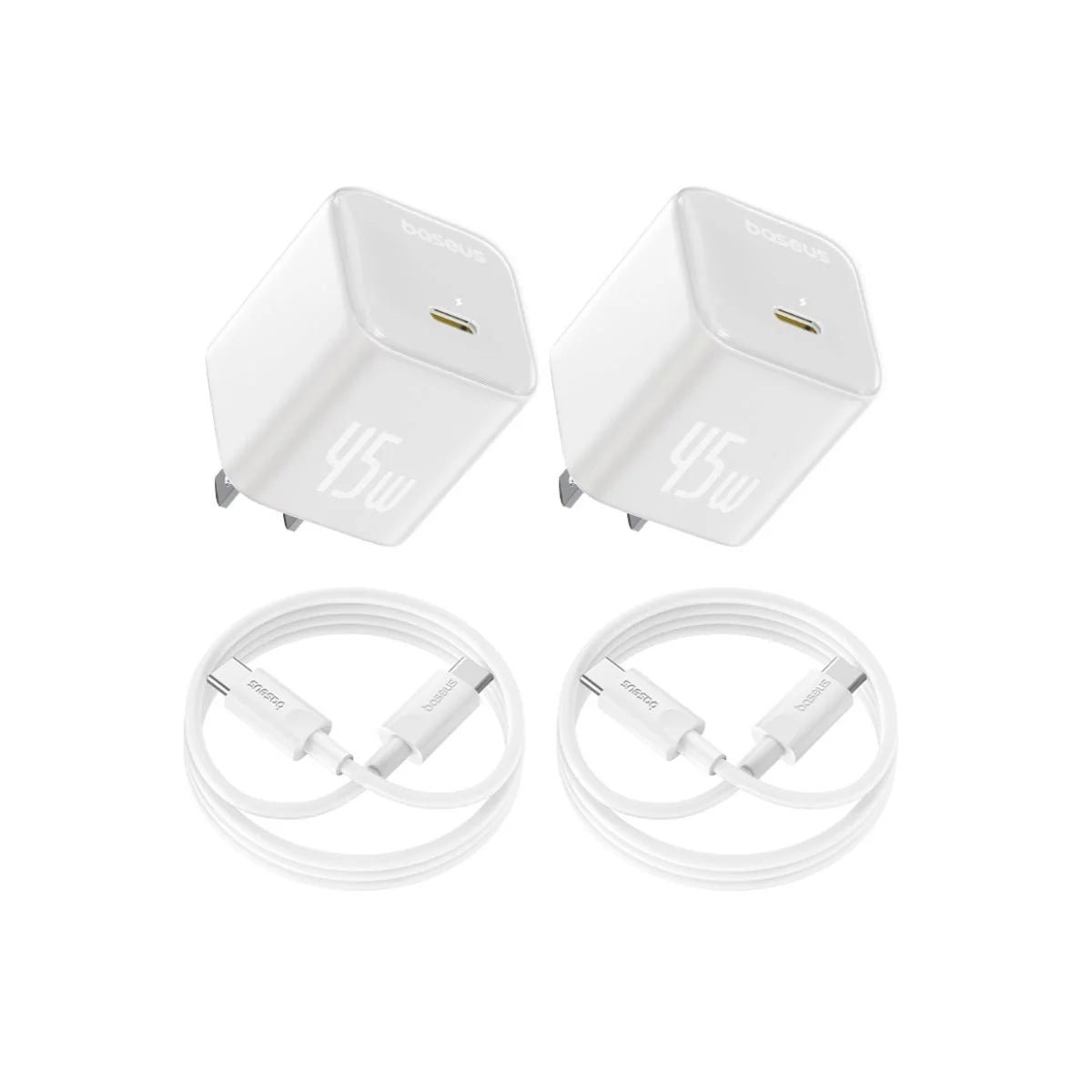 Baseus_PicoGo_GaN_USB_C_Charger_45W_White_2_pack_1_3000x_jpg.jpg Baseus GaN6 USB-C Charger 45W Pack of 2 - Image 1