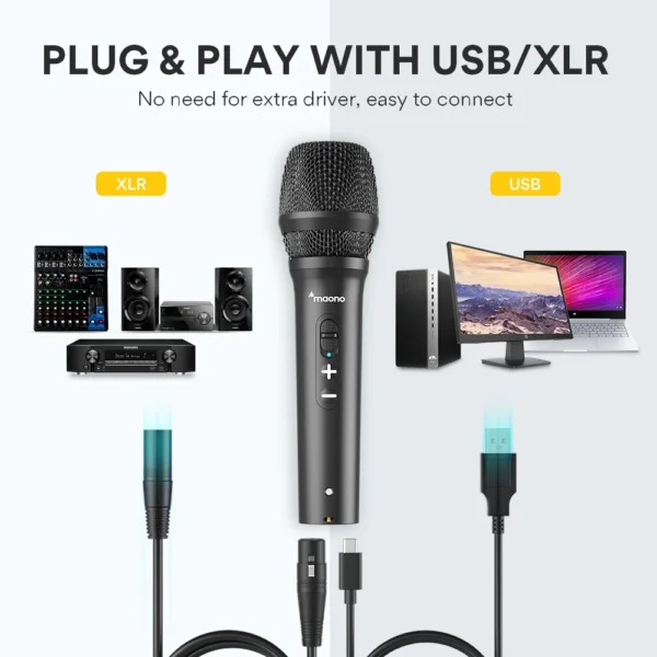 MAONO COMPLETE PODCAST STUDIO SETUP – 2x HD300 MICROPHONES + P2 AUDIO INTERFACE + 2x MH700 HEADPHONES - Image 6