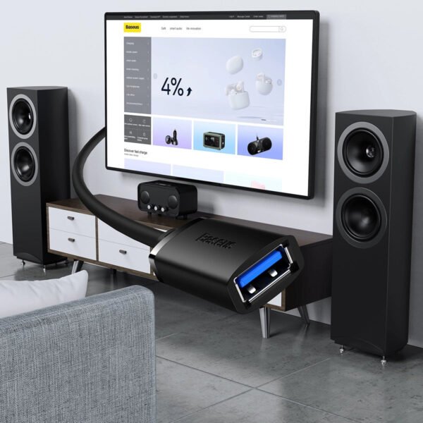 Baseus AirJoy Series USB3.0 Extension Cable Cluster Black - Image 7