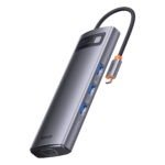 Baseus Metal Gleam Series 8-in-1 Multifunctional Type-C HUB Docking Station Gray