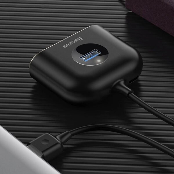 Baseus Square round 4 in 1 USB HUB Adapter(USB3.0 TO USB3.0*1+USB2.0*3) 1m - Image 10