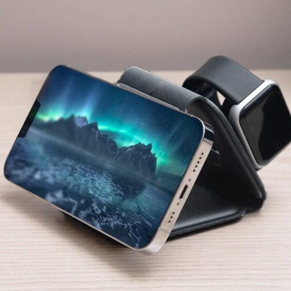 15W Wireless Triple Magnetic Charging Pad, Tri-Fold Design - Image 2